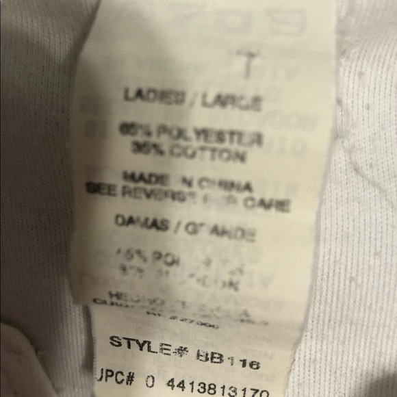 Bobby Brooks vintage white embroidered flowers neckline shortsleeved top size L - Picture 8 of 8